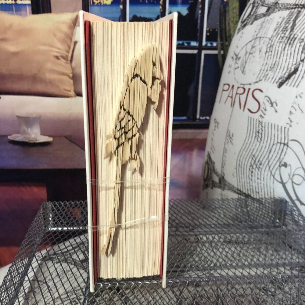 Unique Handcrafted Folded/Cut Book Art - A True Conversation Piece!